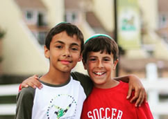 Two boys smiling with their arms around each other at TheZone summer camp